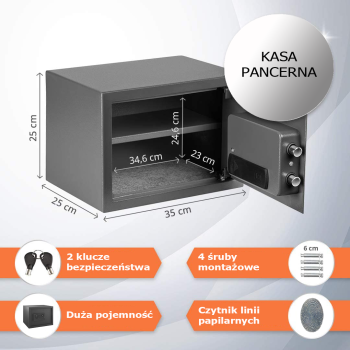 INTELIGENTNY SEJF Z ZAMKIEM ELEKTRONICZNYM KASA PANCERNA NA DOKUMENTY DOM